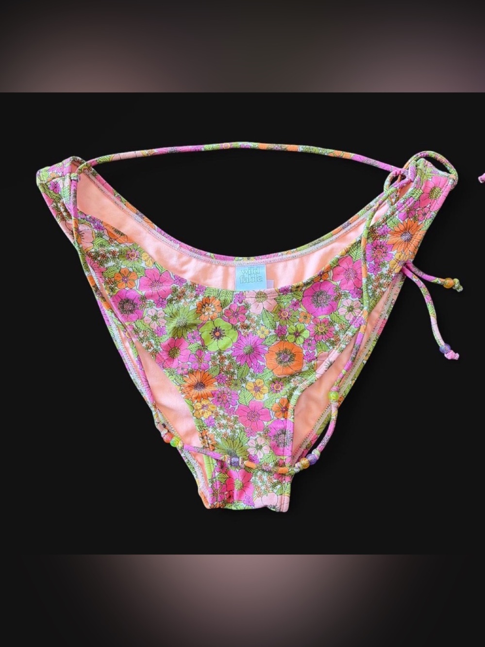 wild fable Pink Floral Tie-Side woman Bikini Bottoms.